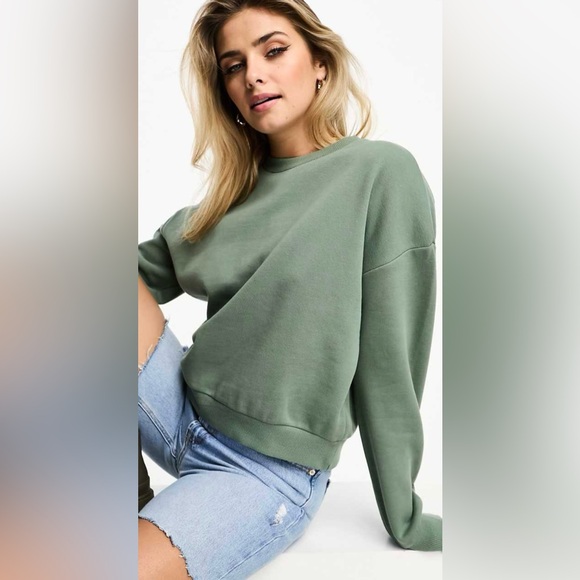 Pull&Bear Tops - Pull & Bear boxy sweatshirt in khaki